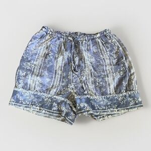 Intimately Free People Small Purple Blue Floral Shorts Elastic Waist Lounge EUC